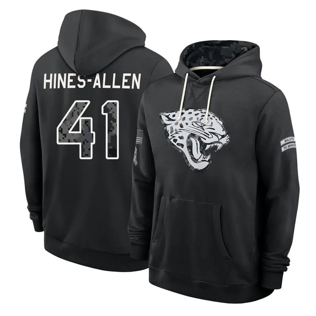 J.Jaguars #41 Josh Hines-Allen Player 2026 Black Logo Pullover Hoodies Limited Game Ndoa Stitched Jerseys