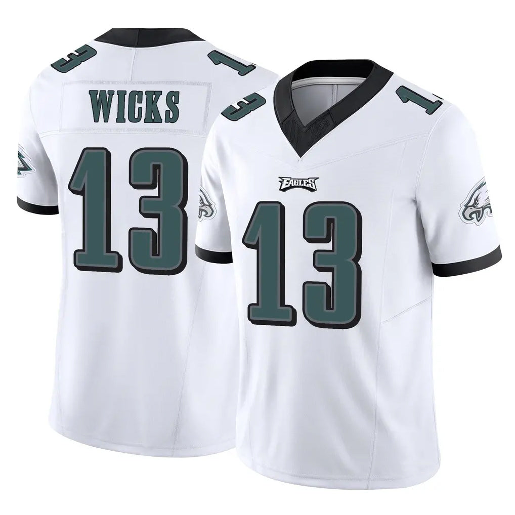 P.Eagles #13 Dontayvion Wicks Player White Limited Vapor F.U.S.E. Home Game Ndoa Stitched Jerseys