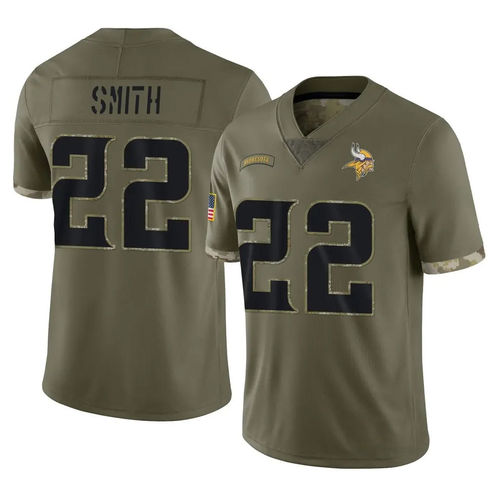 MN.Vikings #22 Harrison Smith Player Olive Salute To Service Limited Ndoa Stitched Jerseys