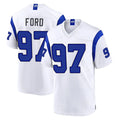 LA.Rams #97 Poona Ford Player White Fearsome Home Game Ndoa Stitched Jerseys
