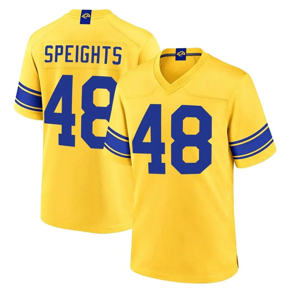LA.Rams #48 Omar Speights Player Gold Classic Sol Home Game Ndoa Stitched Jerseys