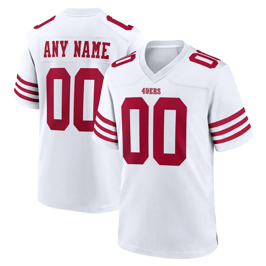 Custom SF.49ers White Game Home Any Name & Numbers Ndoa Stitched Jerseys