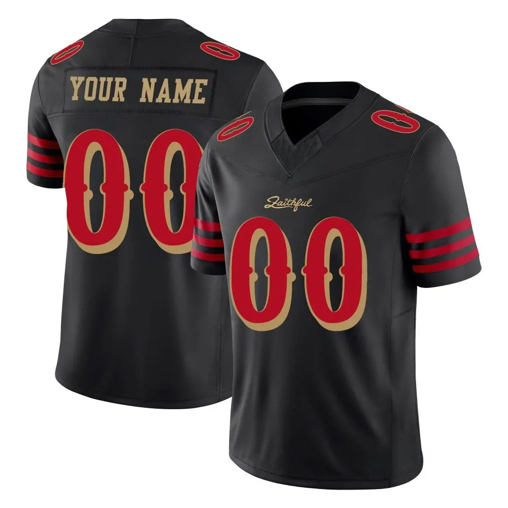 Custom SF.49ers Black Limited Rivalries Collection Home Game Any Name & Numbers Ndoa Stitched Jerseys