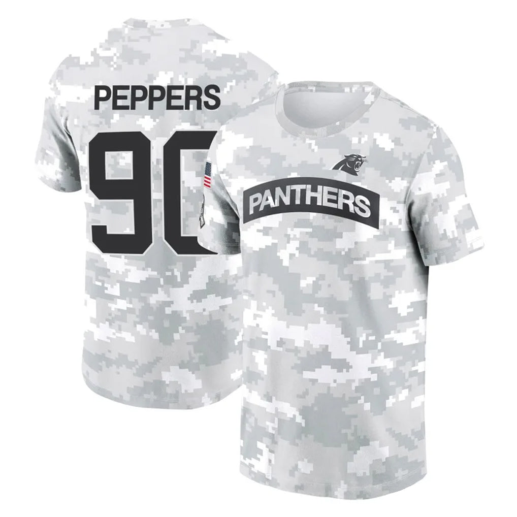 C.Panthers #90 Julius Peppers Player Arctic Camo Salute to Service T-Shirt Hoodies Ndoa Stitched Jerseys