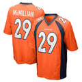 D.Broncos #29 Ja'Quan McMillian Player Orange Color Home Game Ndoa Stitched Jerseys