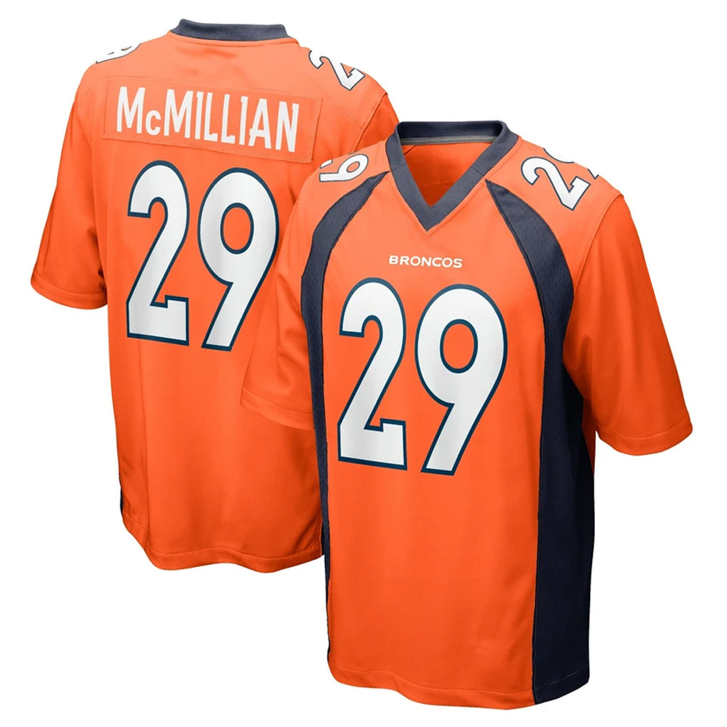 D.Broncos #29 Ja'Quan McMillian Player Orange Color Home Game Ndoa Stitched Jerseys