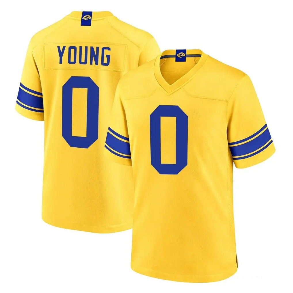 LA.Rams #0 Byron Young Player Gold Classic Sol Home Game Ndoa Stitched Jerseys