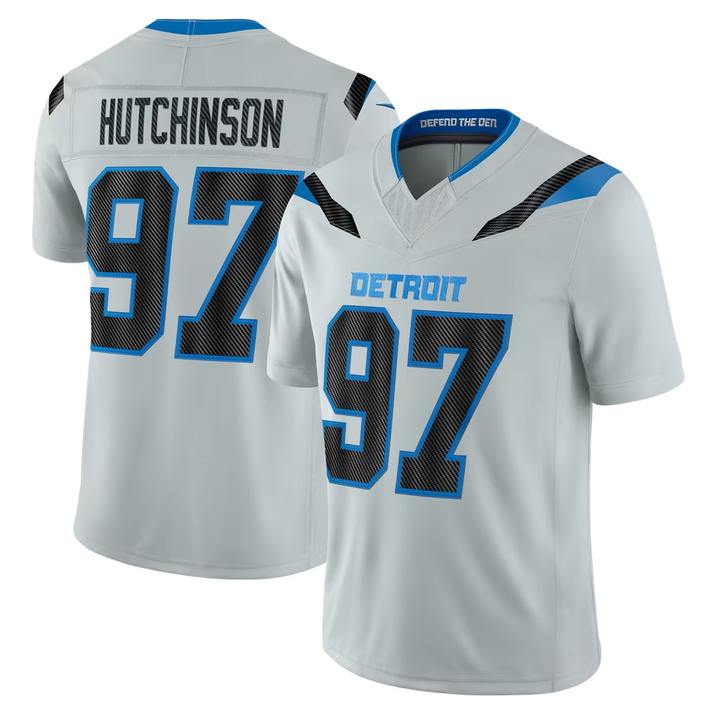 D.Lions #97 Aidan Hutchinson Player Silver Limited 2026 Rivalries Collection Home Game Ndoa Stitched Jerseys