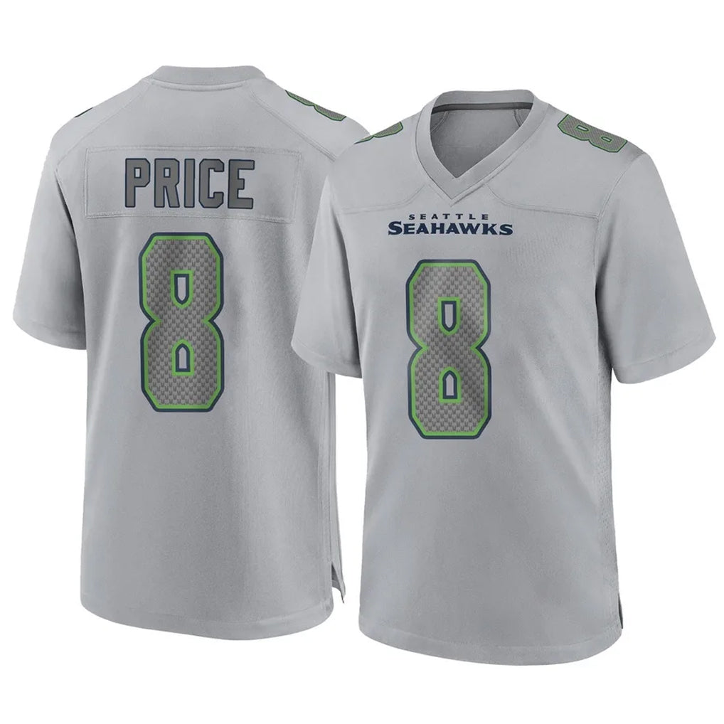 S.Seahawks #8 Jadarian Price Player Gray Atmosphere Fashion Home Game Ndoa Stitched Jerseys