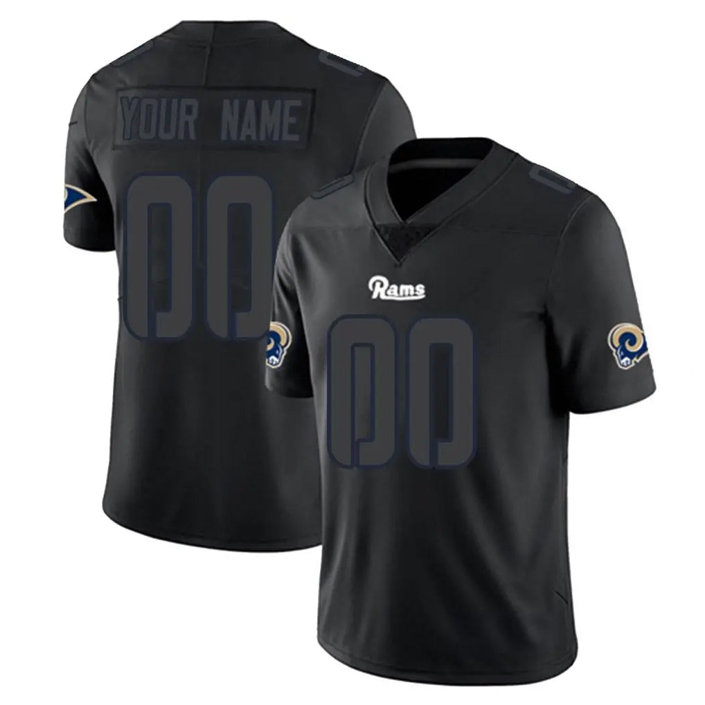 Custom LA.Rams Black Impact Limited Home Game Any Name & Numbers Ndoa Stitched Jerseys