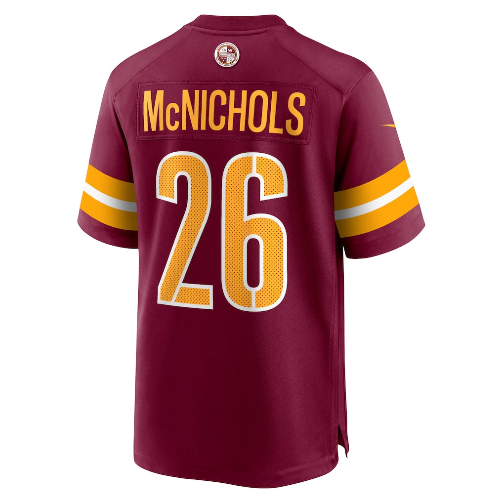 Ndoa W.Commanders #26 Jeremy McNichols Burgundy Game Jersey
