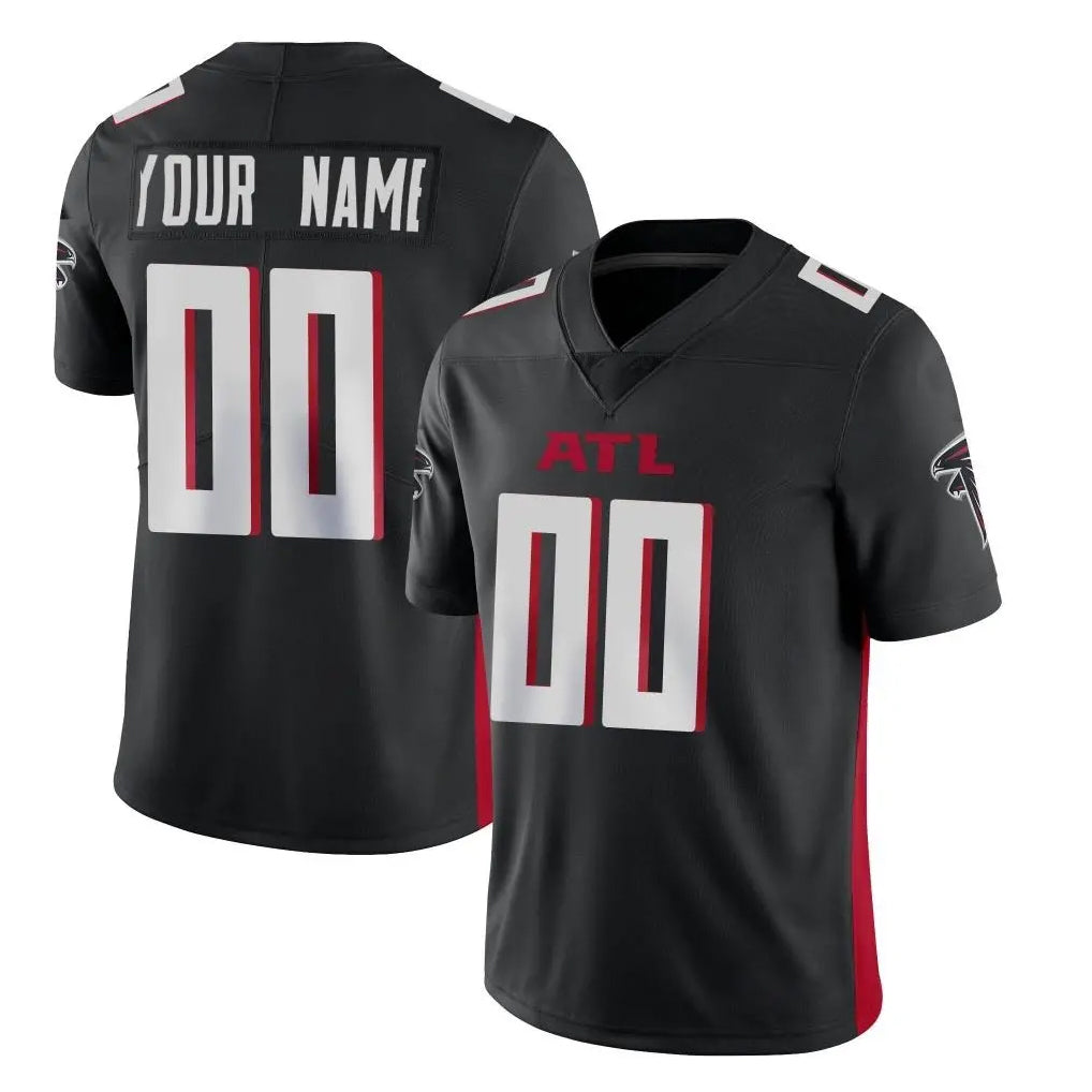 Custom A.Falcons Black Limited Home Game Any Name & Numbers Ndoa Stitched Jerseys