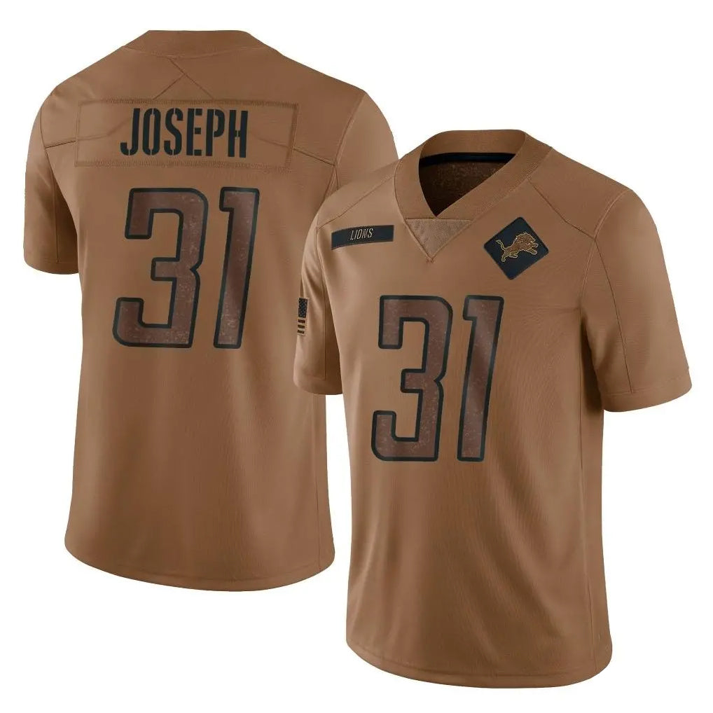 D.Lions #31 Kerby Joseph Player Brown Salute To Service Limited Ndoa Stitched Jerseys