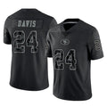 SF.49ers #24 Ashtyn Davis Player Black Limited Reflective Home Game Ndoa Stitched Jerseys