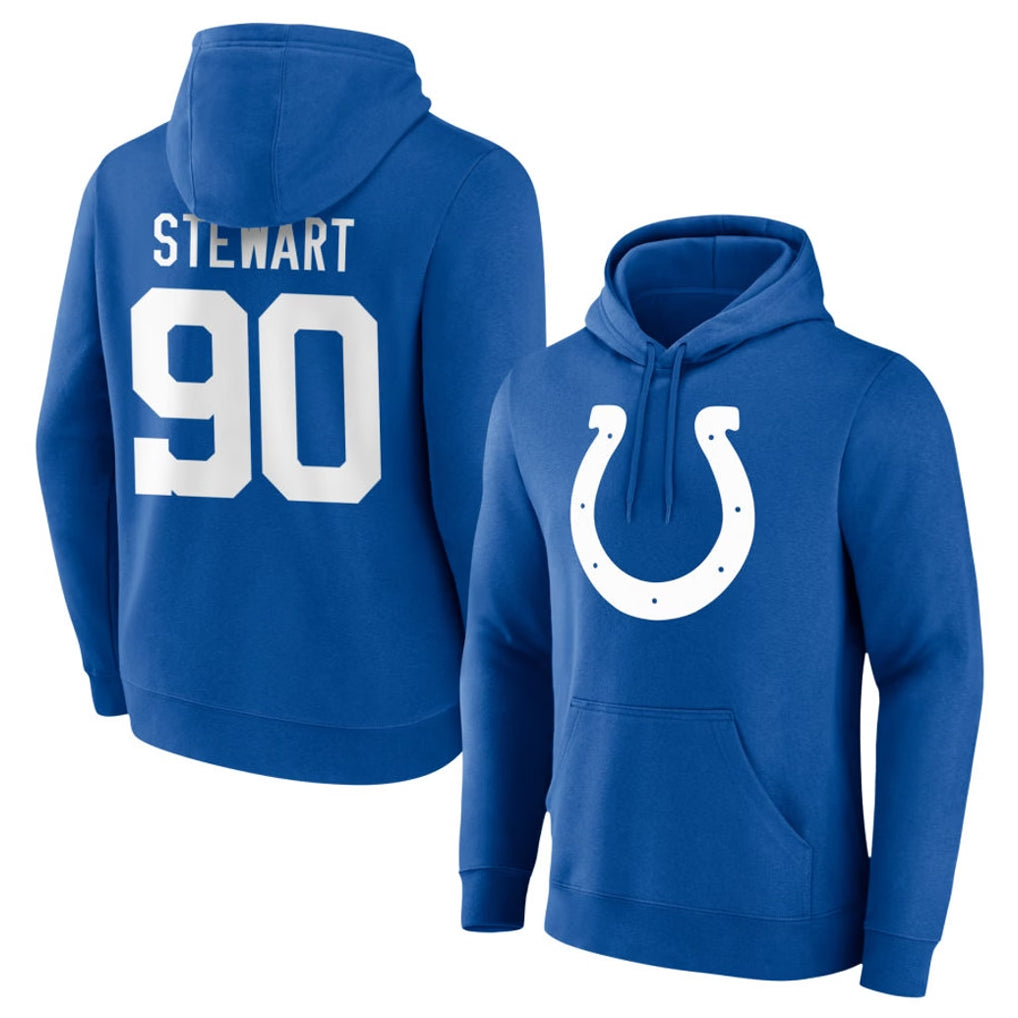 IN.Colts #90 Grover Stewart Player Royal Pullover Hoodies Limited Game Ndoa Stitched Jerseys