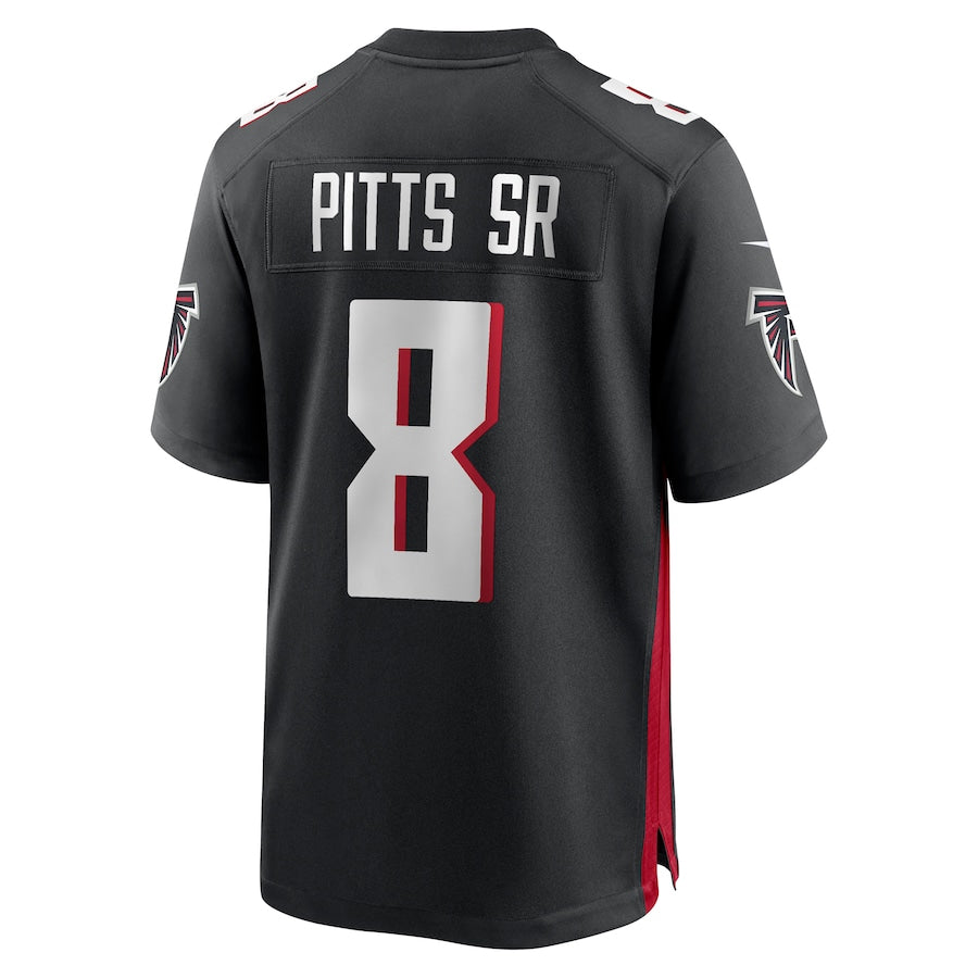 A.Falcons #8 Kyle Pitts Sr. Player Black Home Game Ndoa Stitched Jerseys