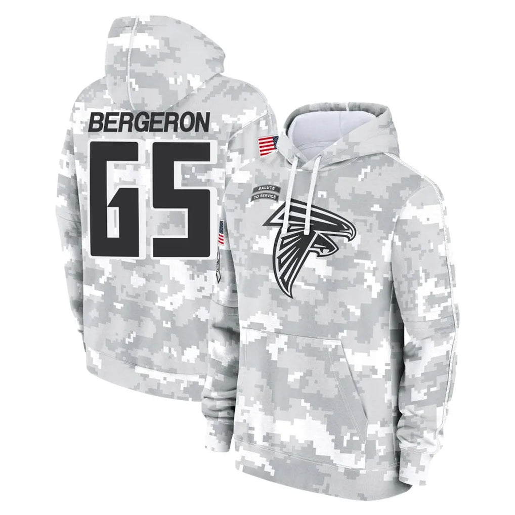 A.Falcons #65 Matthew Bergeron Player Camo Arctic Salute to Service Hoodies Limited Ndoa Stitched Jerseys