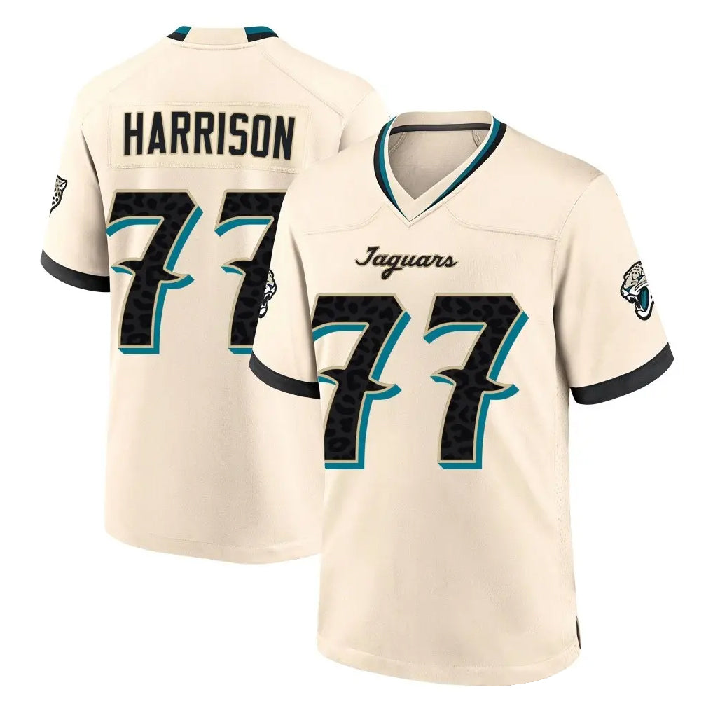 J.Jaguars #77 Anton Harrison Player Natural 2026 Rivalries Collection Game Ndoa Stitched Jerseys