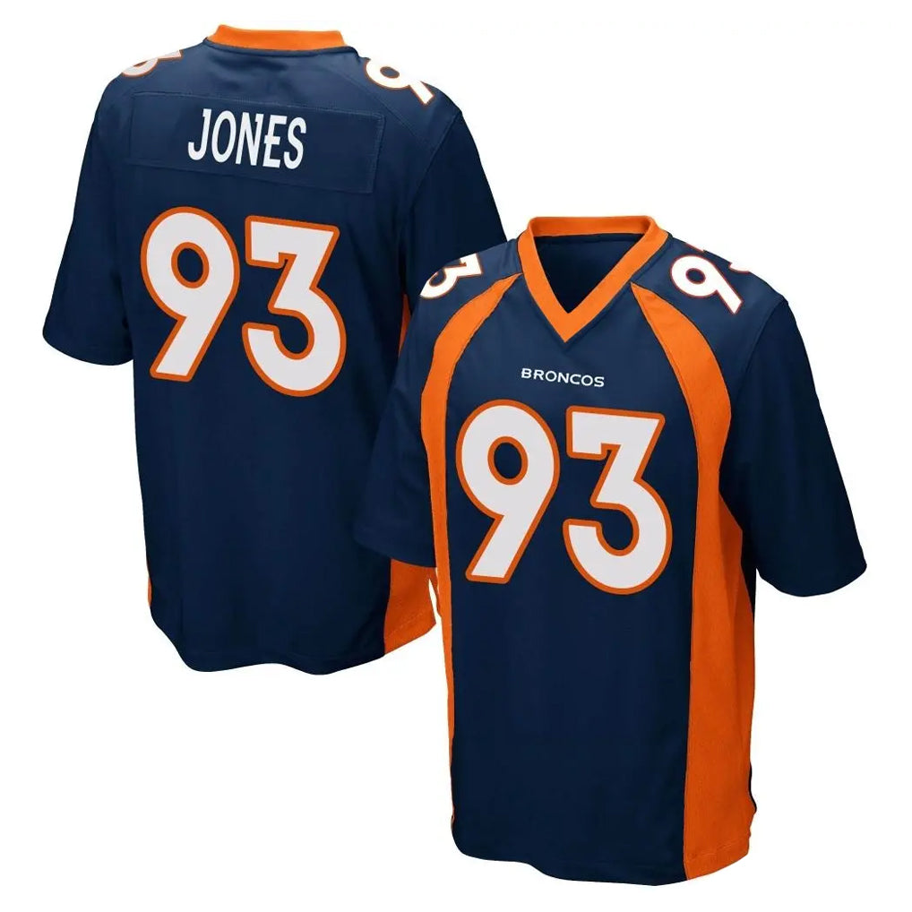 D.Broncos #93 D.J. Jones Player Navy Game Ndoa Stitched Jerseys