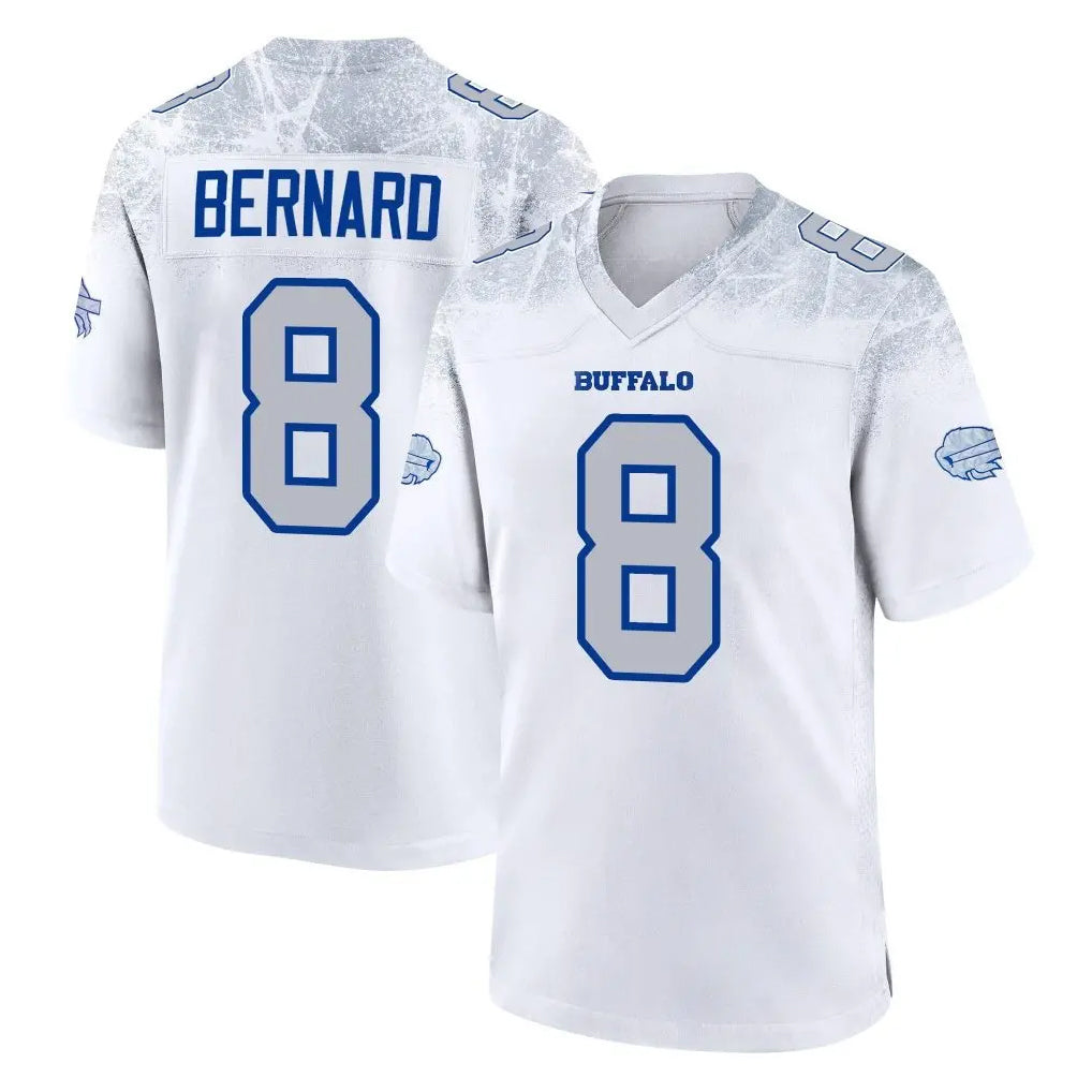 B.Bills #8 Terrel Bernard Player White Rivalries Collection Game Ndoa Stitched Jerseys