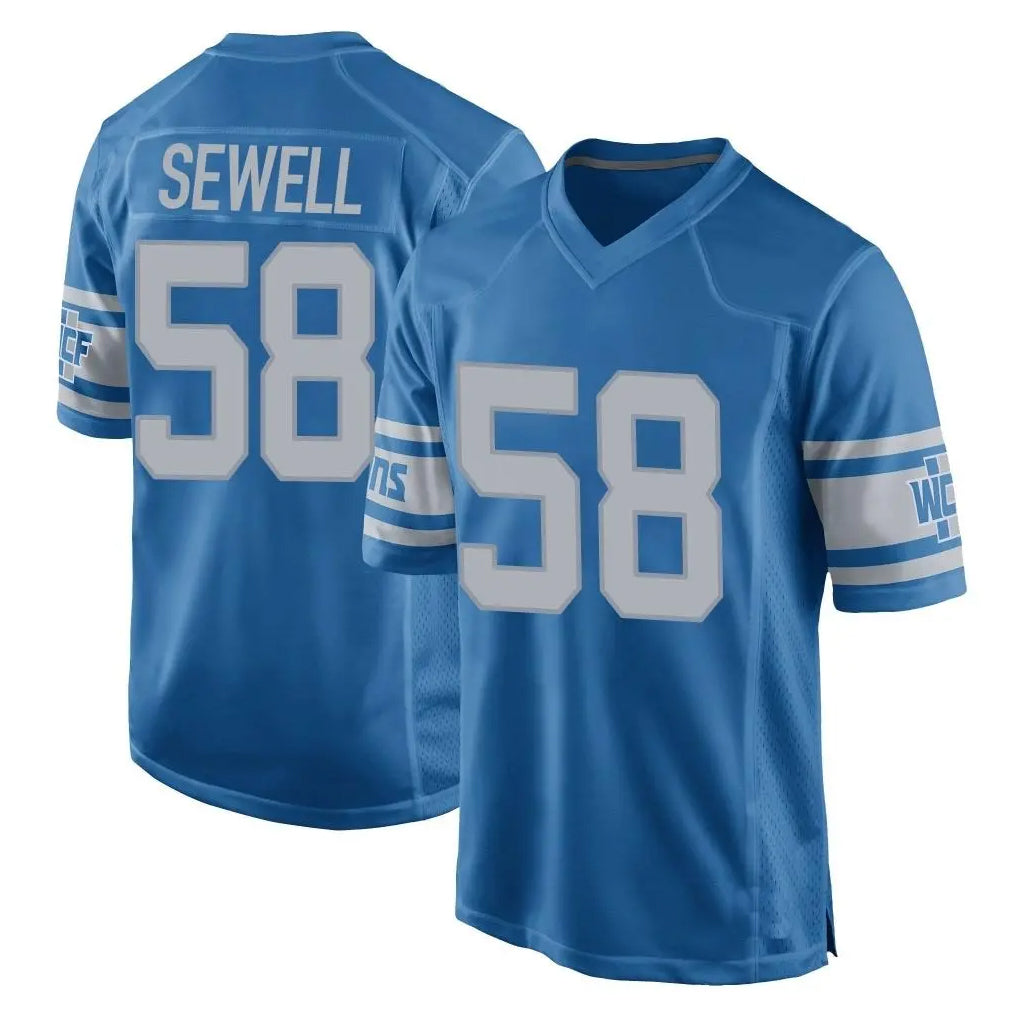 D.Lions #58 Penei Sewell Player Blue Vapor Untouchable Throwback Game Ndoa Stitched Jerseys