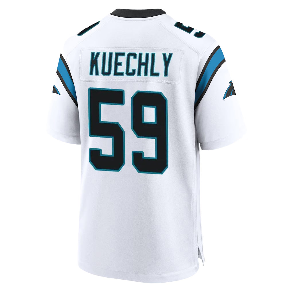 C.Panthers #59 Luke Kuechly Player White Home Game Ndoa Stitched Jerseys