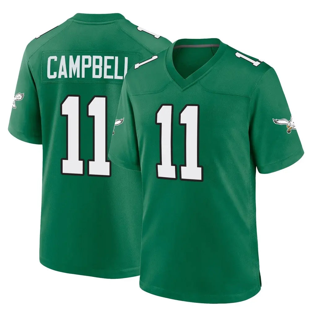 P.Eagles #11 Jihaad Campbell Player Green Kelly Alternate Home Game Ndoa Stitched Jerseys