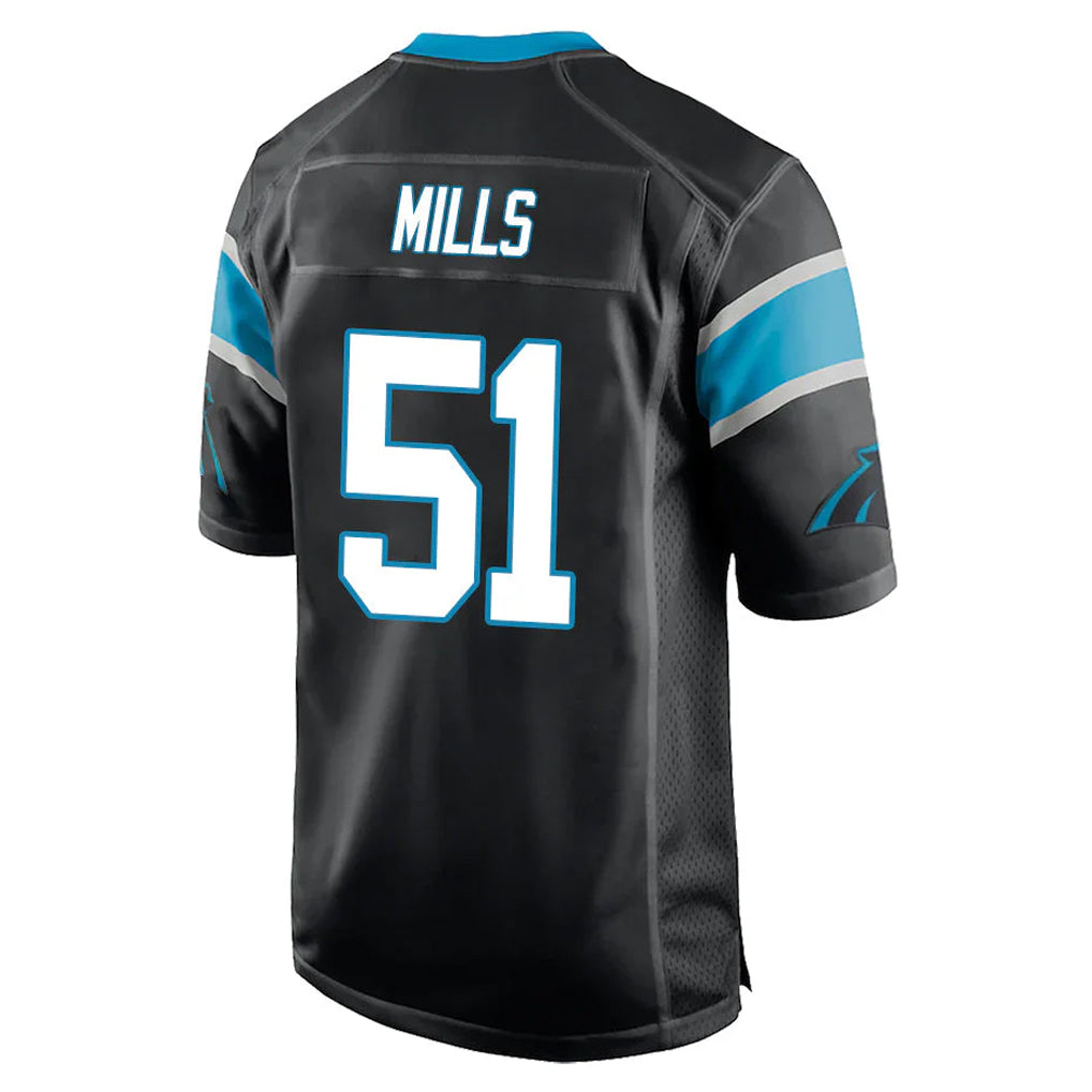 C.Panthers #51 Sam Mills Player Black Game Ndoa Stitched Jerseys
