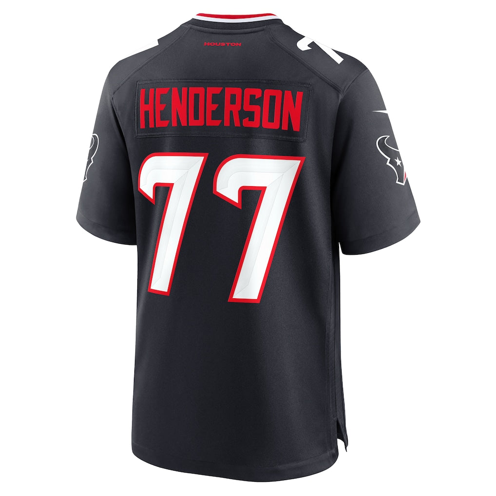 Ndoa H.Texans #77 LaDarius Henderson Navy Team Game Jersey