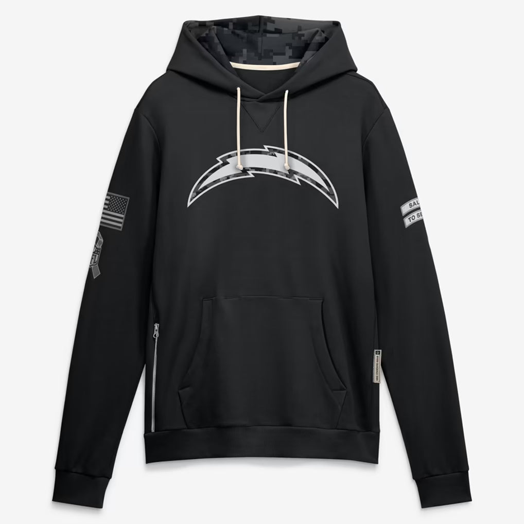 LA.Chargers 2026 Black Logo Pullover Hoodies Limited Game Ndoa Stitched Jerseys