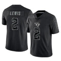 J.Jaguars #2 Jourdan Lewis Player Black Reflective Limited Game Ndoa Stitched Jerseys