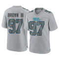 C.Panthers #97 Bobby Brown III Player Gray Atmosphere Fashion Game Ndoa Stitched Jerseys