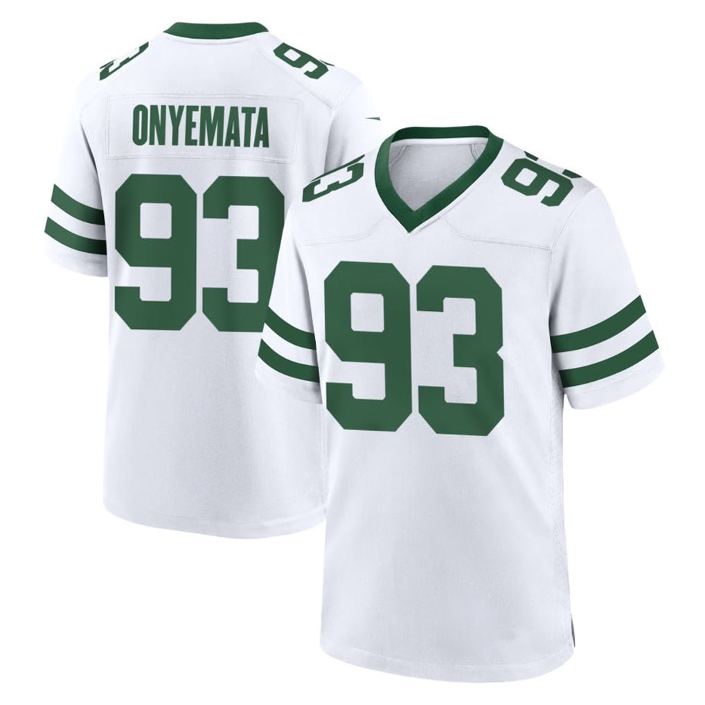 NY.Jets #93 David Onyemata Player White Legacy Home Game Ndoa Stitched Jerseys