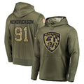 B.Ravens #91 Trey Hendrickson Player Olive Salute to Service Pullover Hoodie Ndoa Stitched Jerseys