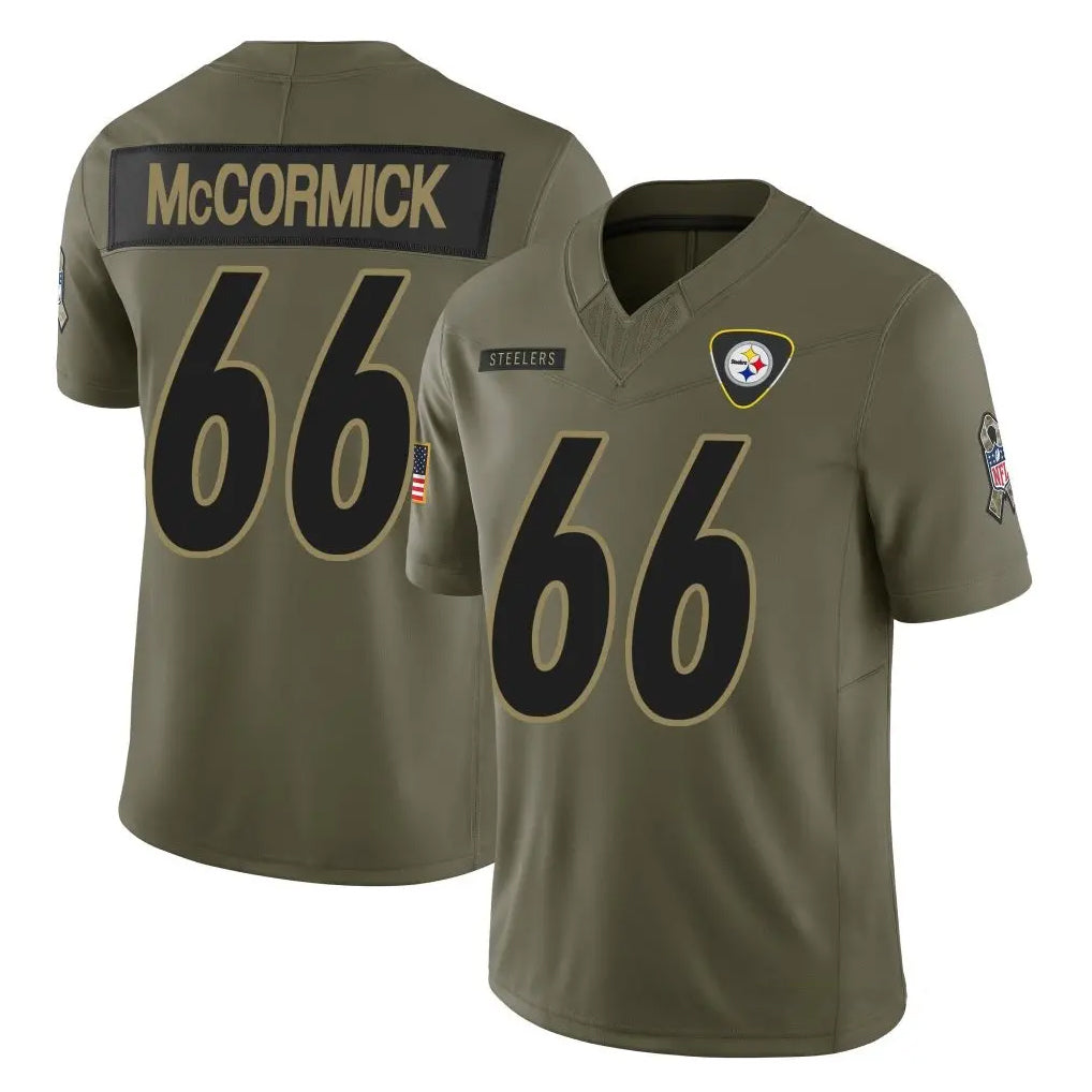 P.Steelers #66 Mason McCormick Player Olive 2025 Salute To Service Limited Home Game Ndoa Stitched Jerseys