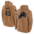 D.Lions #45 Devin White Player Brown Salute to Service Hoodies Limited Game Ndoa Stitched Jerseys