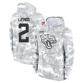 J.Jaguars #2 Jourdan Lewis Player Arctic Camo Salute to Service Hoodies Limited Game Ndoa Stitched Jerseys