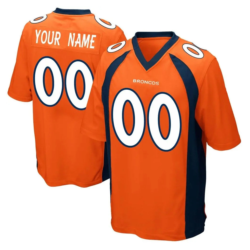 Custom D.Broncos Orange Color Home Game Any Name & Numbers Ndoa Stitched Jerseys
