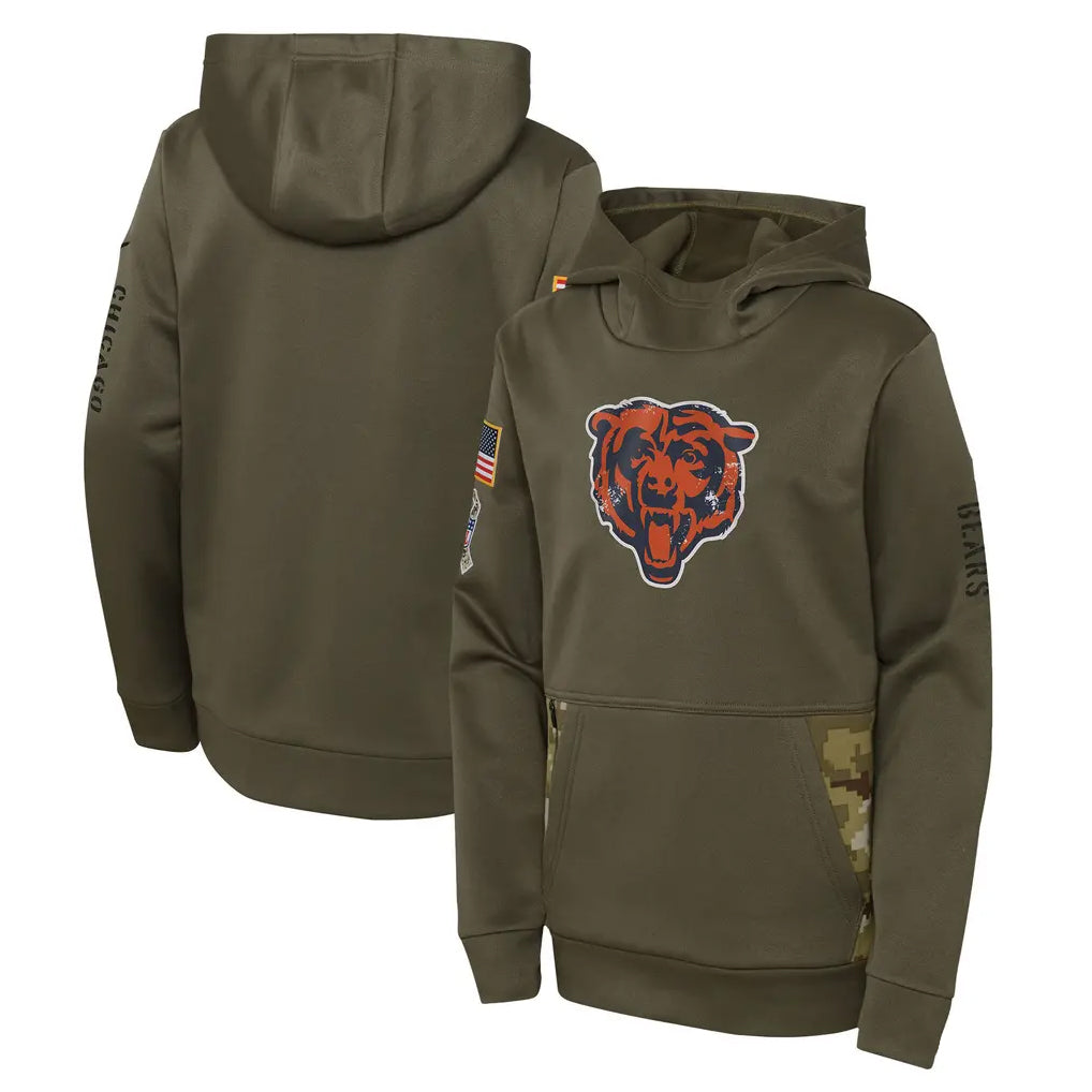 C.Bears ## Bears Blank Player Olive Salute to Service Pullover Hoodies Limited Ndoa Stitched Jerseys