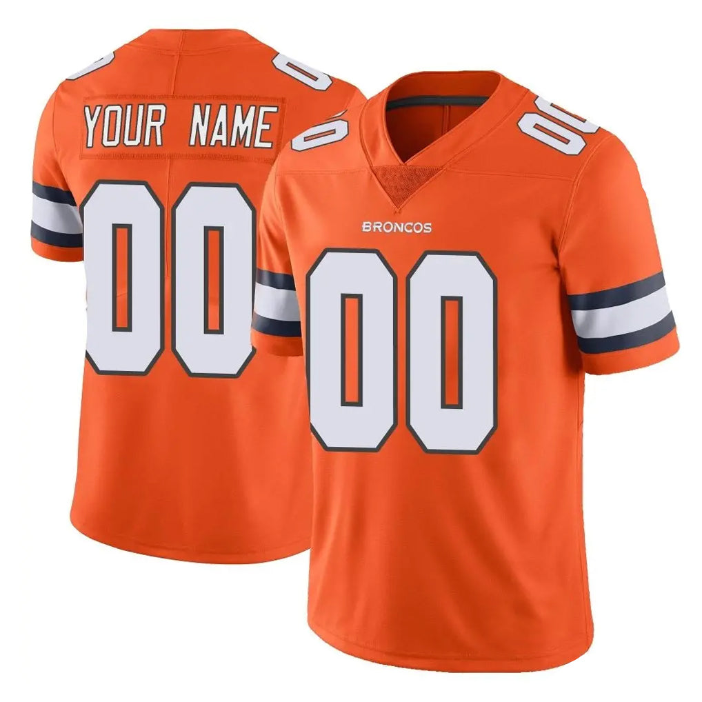 Custom D.Broncos Orange Vapor Untouchable Limited Home Game Any Name & Numbers Ndoa Stitched Jerseys