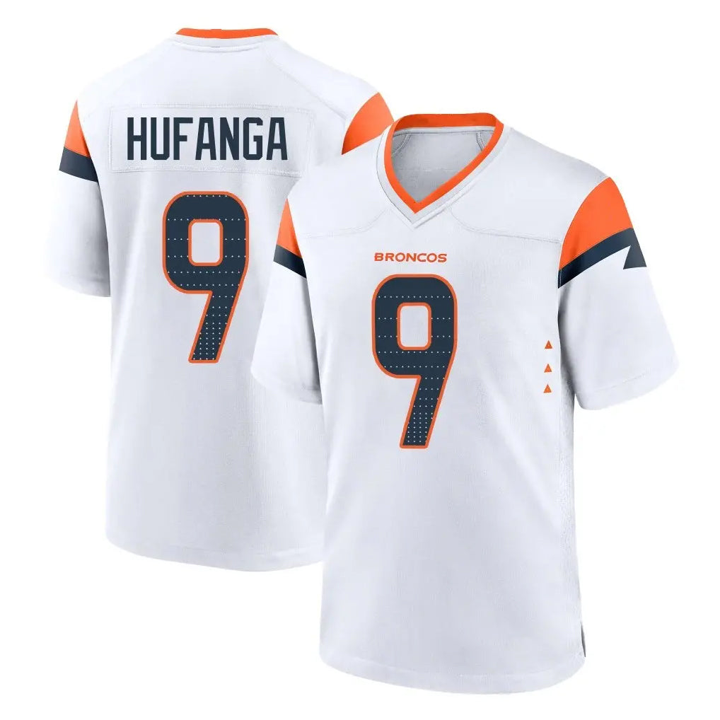 D.Broncos #9 Talanoa Hufanga Player White Home Game Ndoa Stitched Jerseys