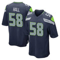 S.Seahawks #58 Derick Hall Player Navy Home Game Ndoa Stitched Jerseys
