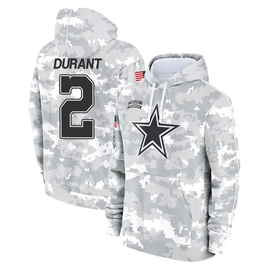 D.Cowboys #2 Cobie Durant Player Arctic Camo Salute to Service Hoodies Limited Game Ndoa Stitched Jerseys