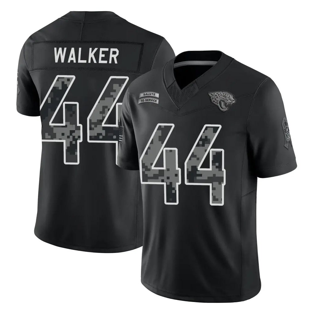 J.Jaguars #44 Travon Walker Player Black Limited 2026 Salute to Service Home Game Ndoa Stitched Jerseys