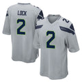 S.Seahawks #2 Drew Lock Player Gray Home Game Ndoa Stitched Jerseys
