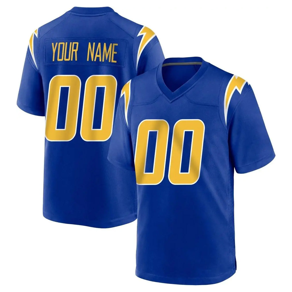 Custom LA.Chargers Royal Home Game Any Name & Numbers Ndoa Stitched Jerseys