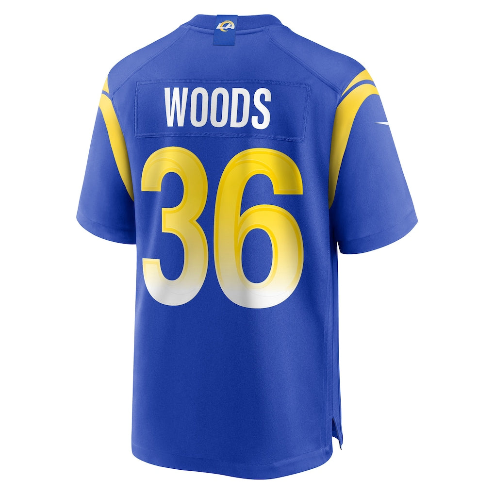 Ndoa LA.Rams #36 Charles Woods Royal Game Jersey