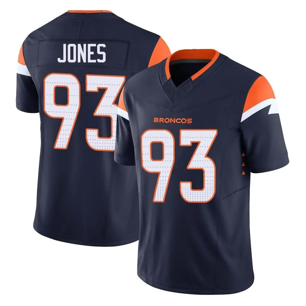 D.Broncos #93 D.J. Jones Player Navy Limited Vapor F.U.S.E. Home Game Ndoa Stitched Jerseys