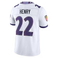 B.Ravens #22 Derrick Henry Player White Limited Elite Home Game Ndoa Stitched Jerseys