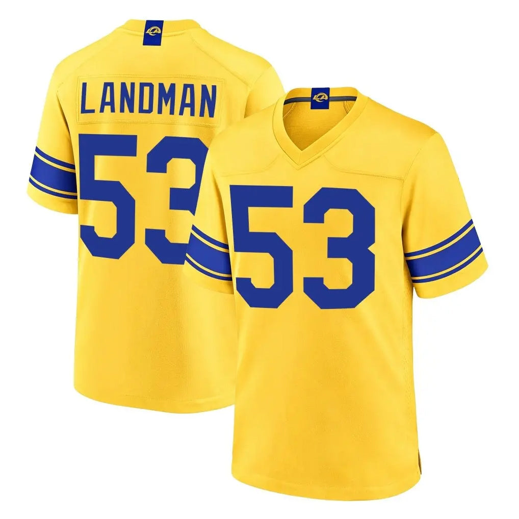 LA.Rams #53 Nate Landman Player Gold Classic Sol Home Game Ndoa Stitched Jerseys